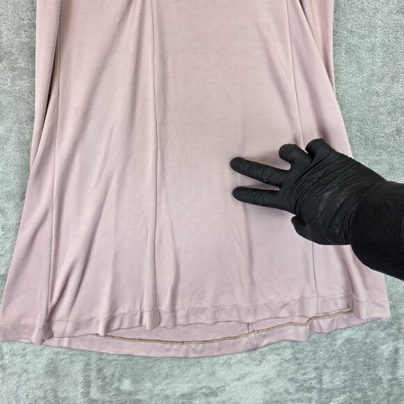 Banana Republic Dress Womens Small Cowl Neck Sleeveless Midi Ruched Monogram - Picture 12 of 13